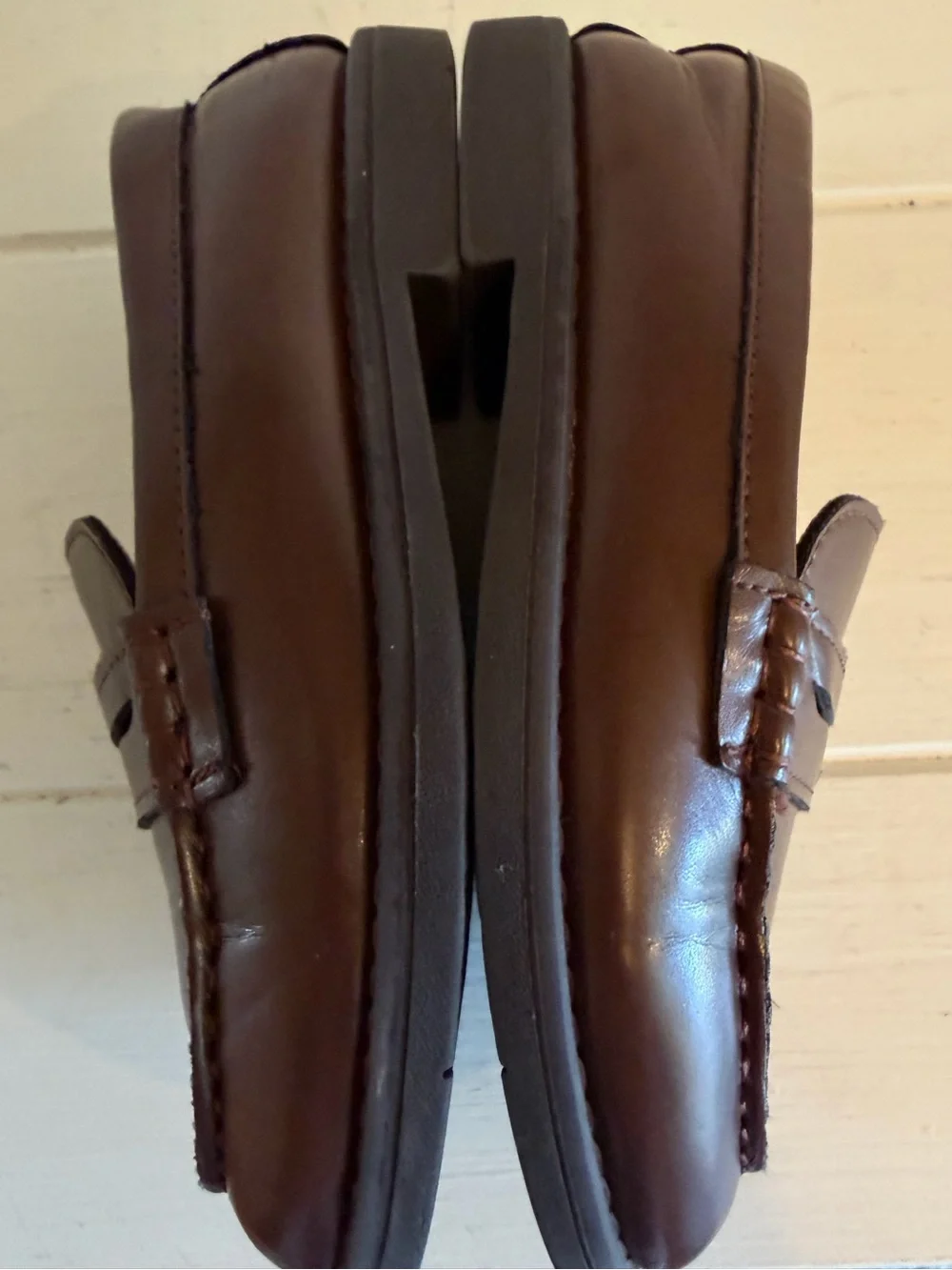 J.Crew Factory Boys Penny Loafers Brown Dress Shoes BO490 EUC Size 2